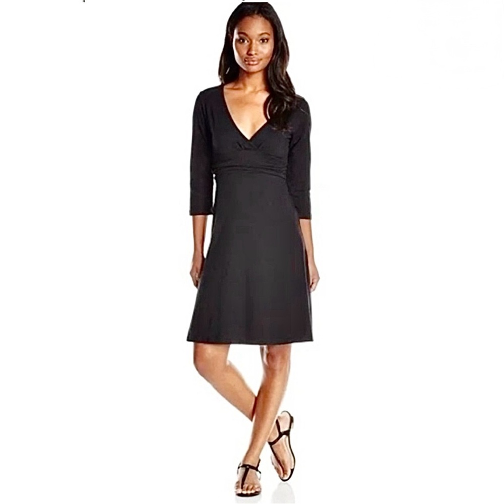 Patagonia Margot Surplice Dress 3/4 Sleeve Black
